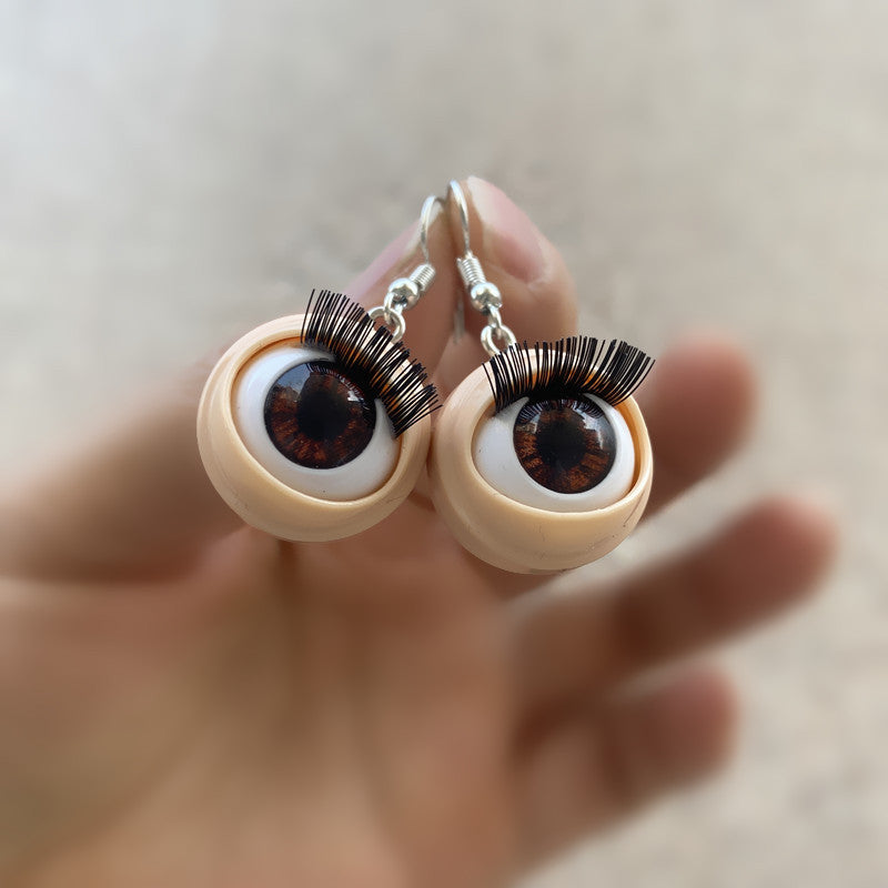 Wholesale Funny Simulated Eyes Eyelashes Eyeball Earrings