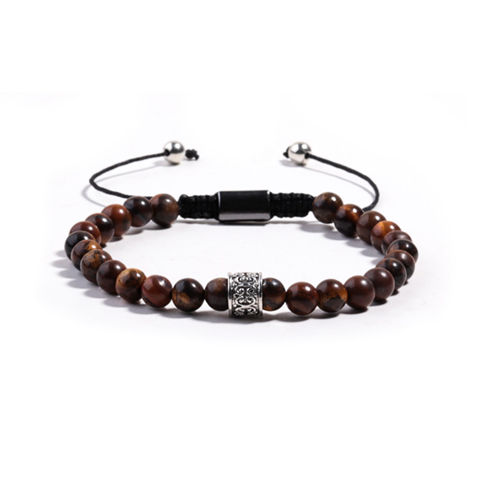 Wholesale Alloy Lantern Beads Hand-woven Natural Stone Bracelet