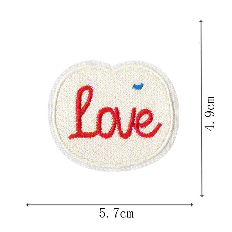 Wholesale The letters LOVE and the shape of a heart Embroidery DIY Patches