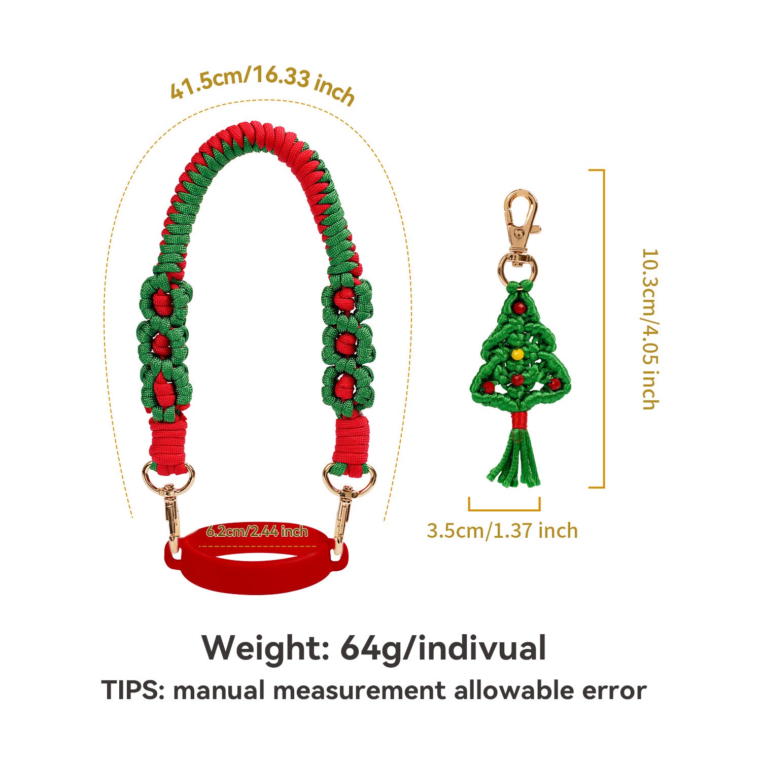 Wholesale Christmas Hand-woven Water Bottle Accessory Hand-rope