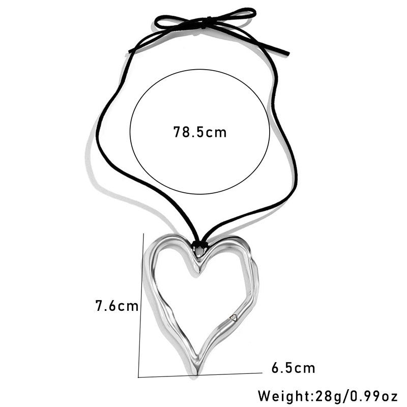 Wholesale Sweet and Cool Exaggerated Big Heart Alloy Necklace