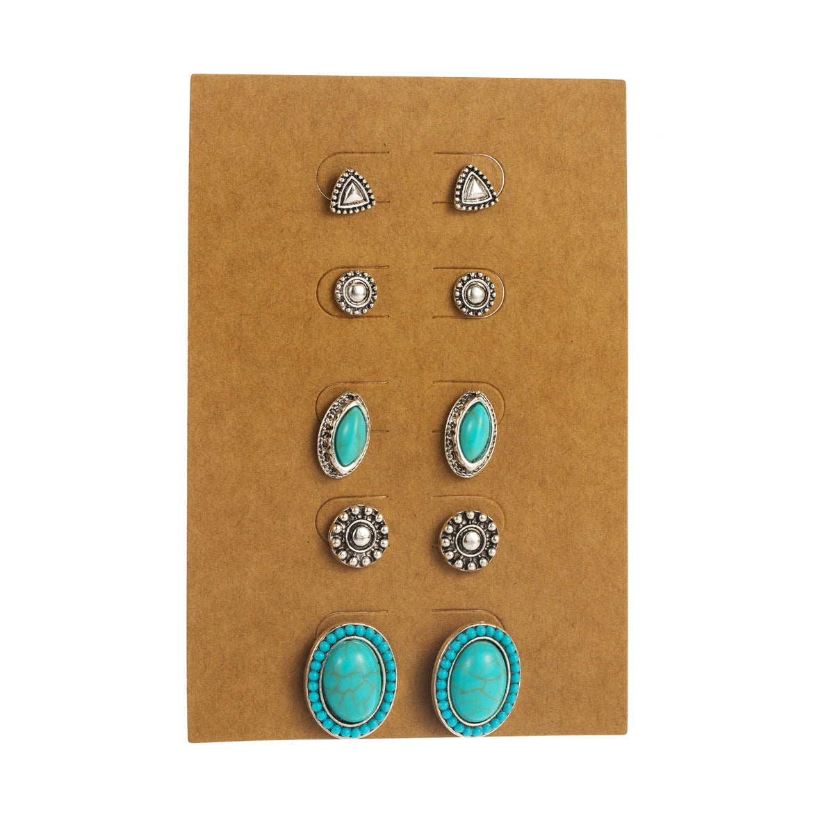 Vintage ethnic style turquoise earring set