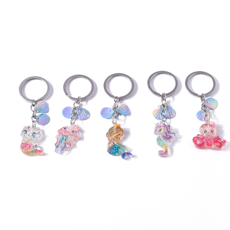 Wholesale Cartoon Mermaids Jellyfish Octopus Keychains