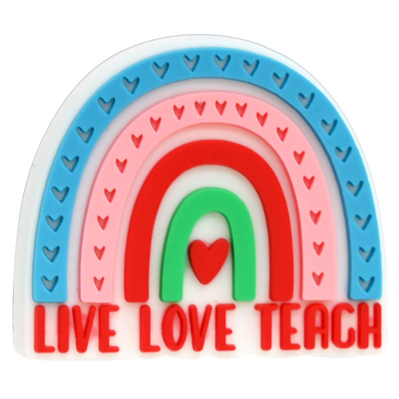 Wholesale  Random 100pcs/pack  Cartoon Phrases Teacher' s Day Beads  Focal Beads