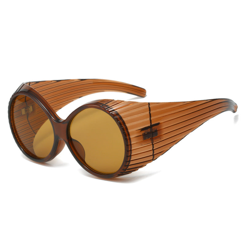 Wholesale Retro Oval Large Frame Line Fashion Sunglasses