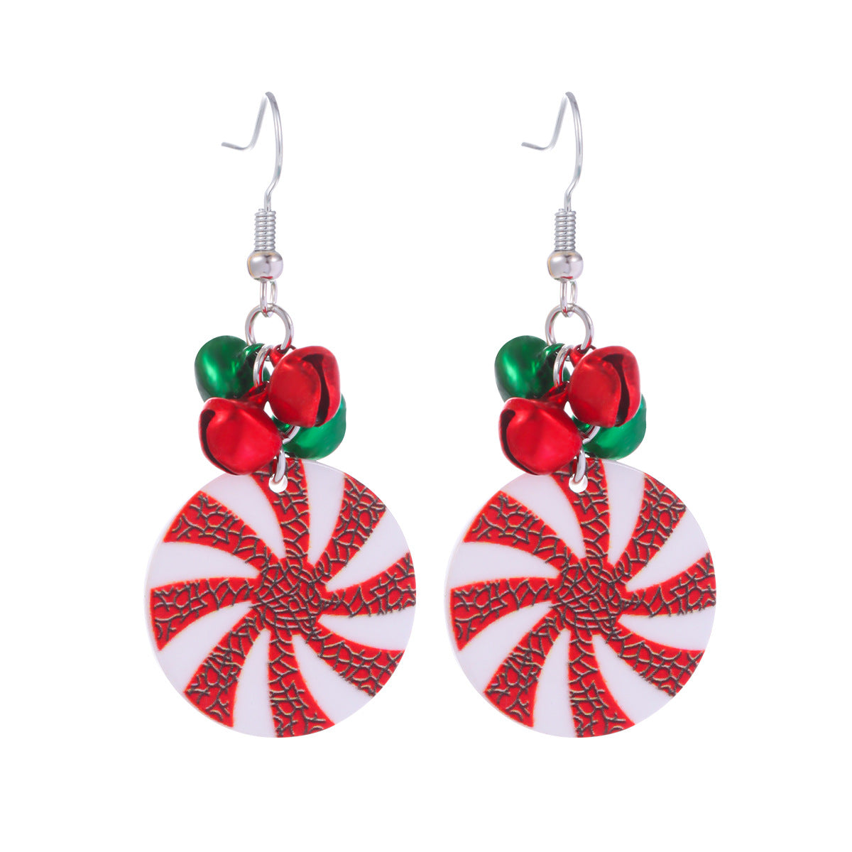 Wholesale Christmas Series Fashion Alloy Christmas Tree Old Man Bell Elk Candy Cane Earrings