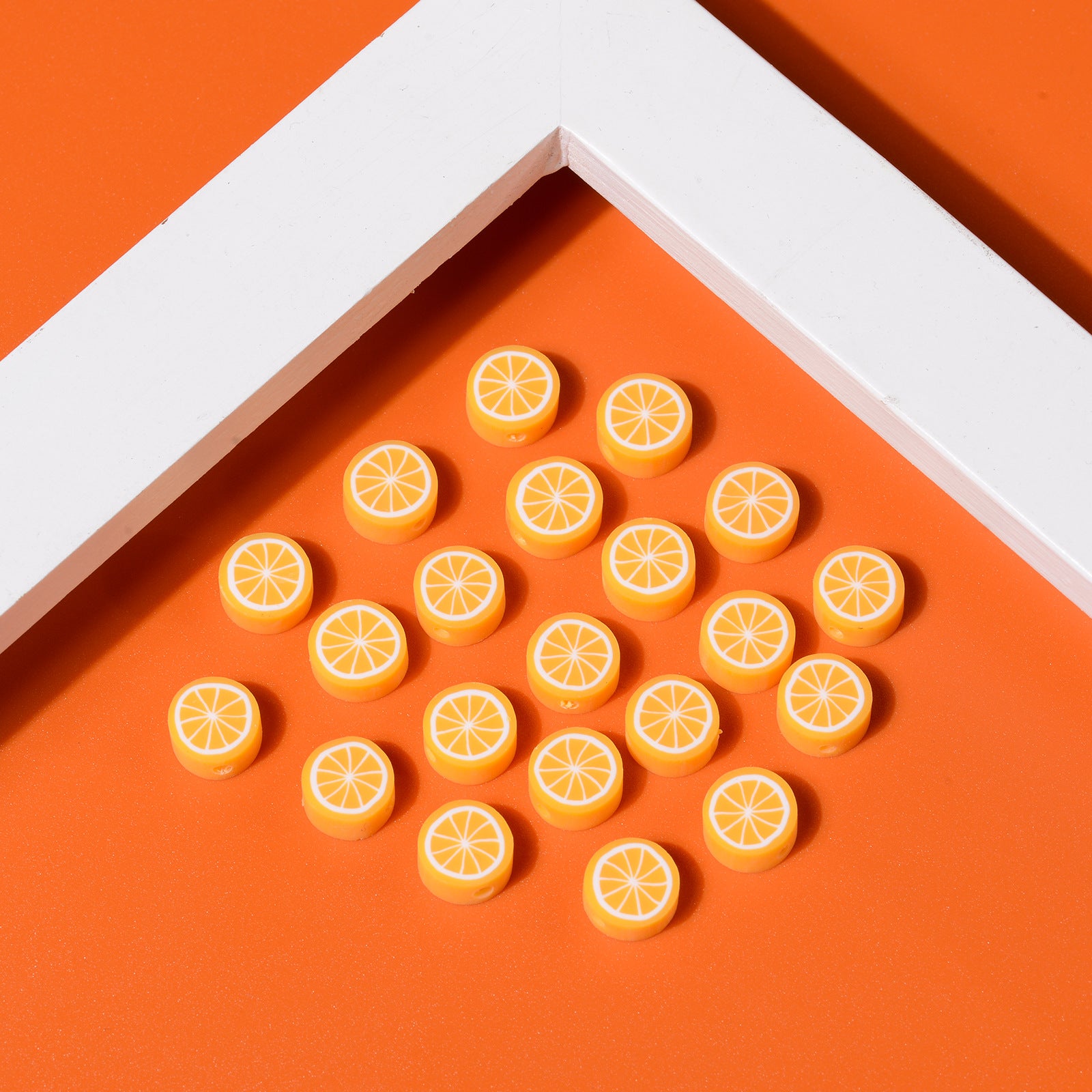 Wholesale 500pcs Golden Orange Fruit Soft Pottery Beads