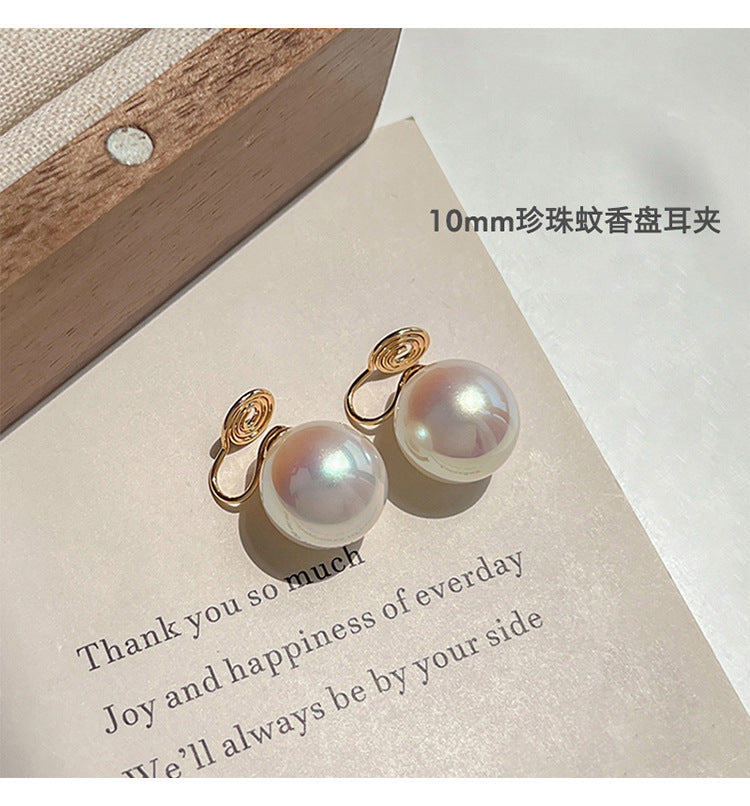 Wholesale 925 silver mosquito coil tray pearl ear clip