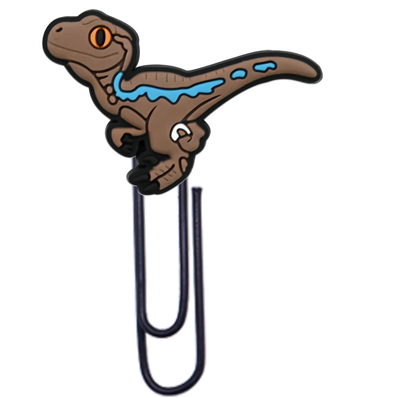 Wholesale Random 50pcs Colorful Paperclip Dinosaur Series  File Bookmarks