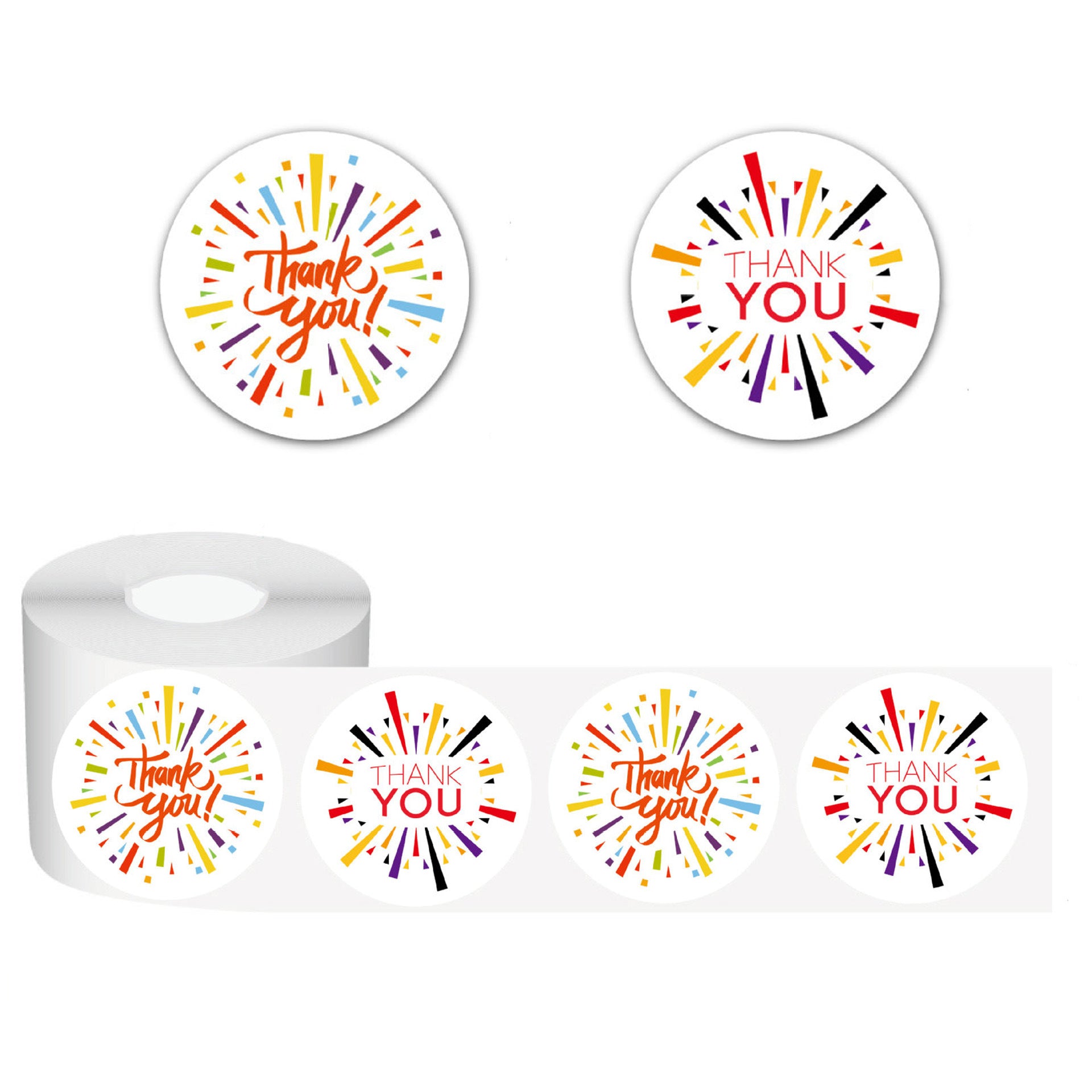 Wholesale Coated Paper Self-adhesive Round Bronzing Thank You Sticker