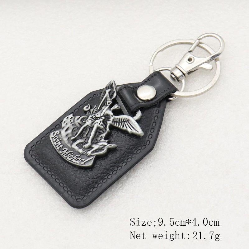 Wholesale Retro Metal PU Combination Car Pendant Keychain Jewelry Pendant
