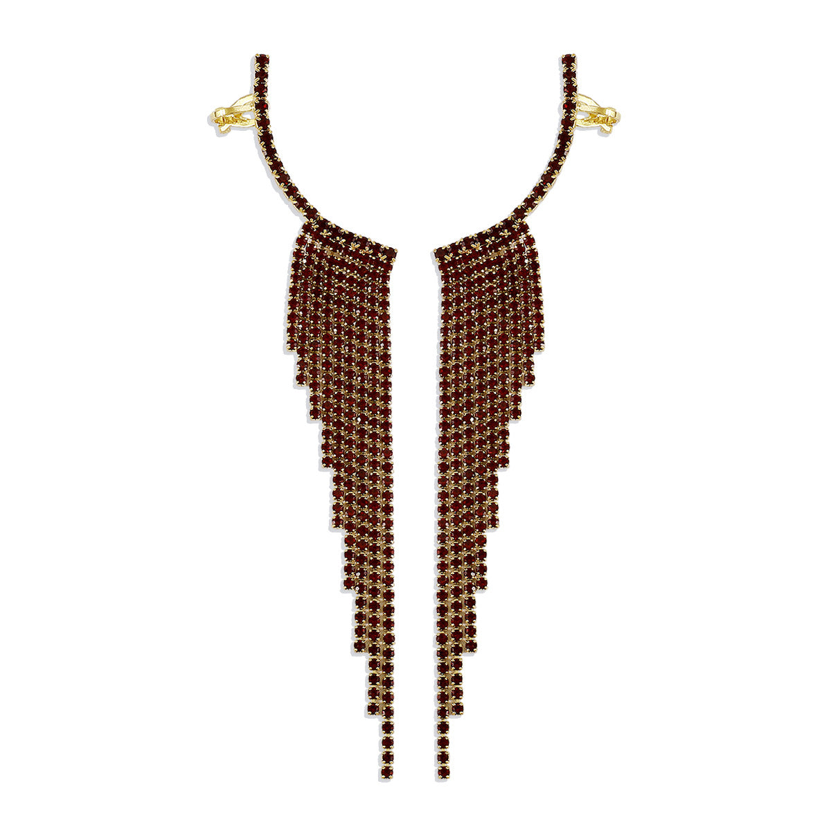 Wholesale Alloy Rhinestone Tassel Earrings