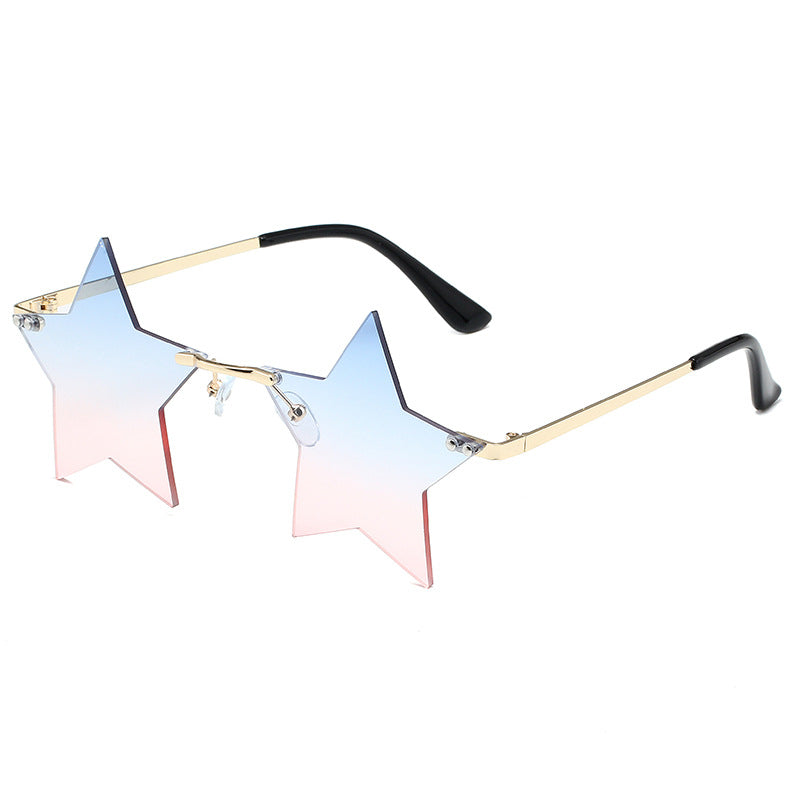Wholesale PC Irregular Pentagram Frameless Sunglasses