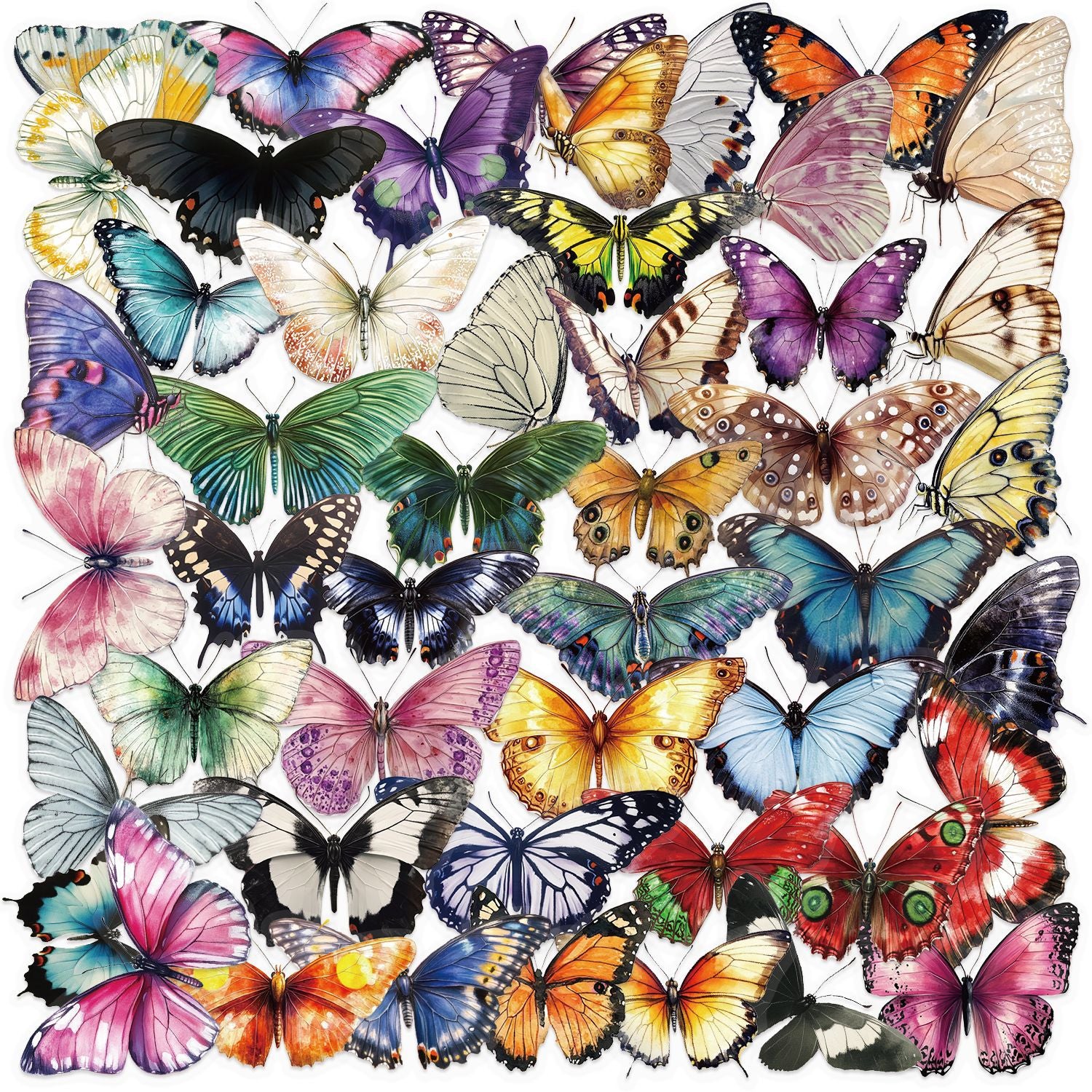 Wholesale 50pcs Elegant Butterfly Series DIY Stickers