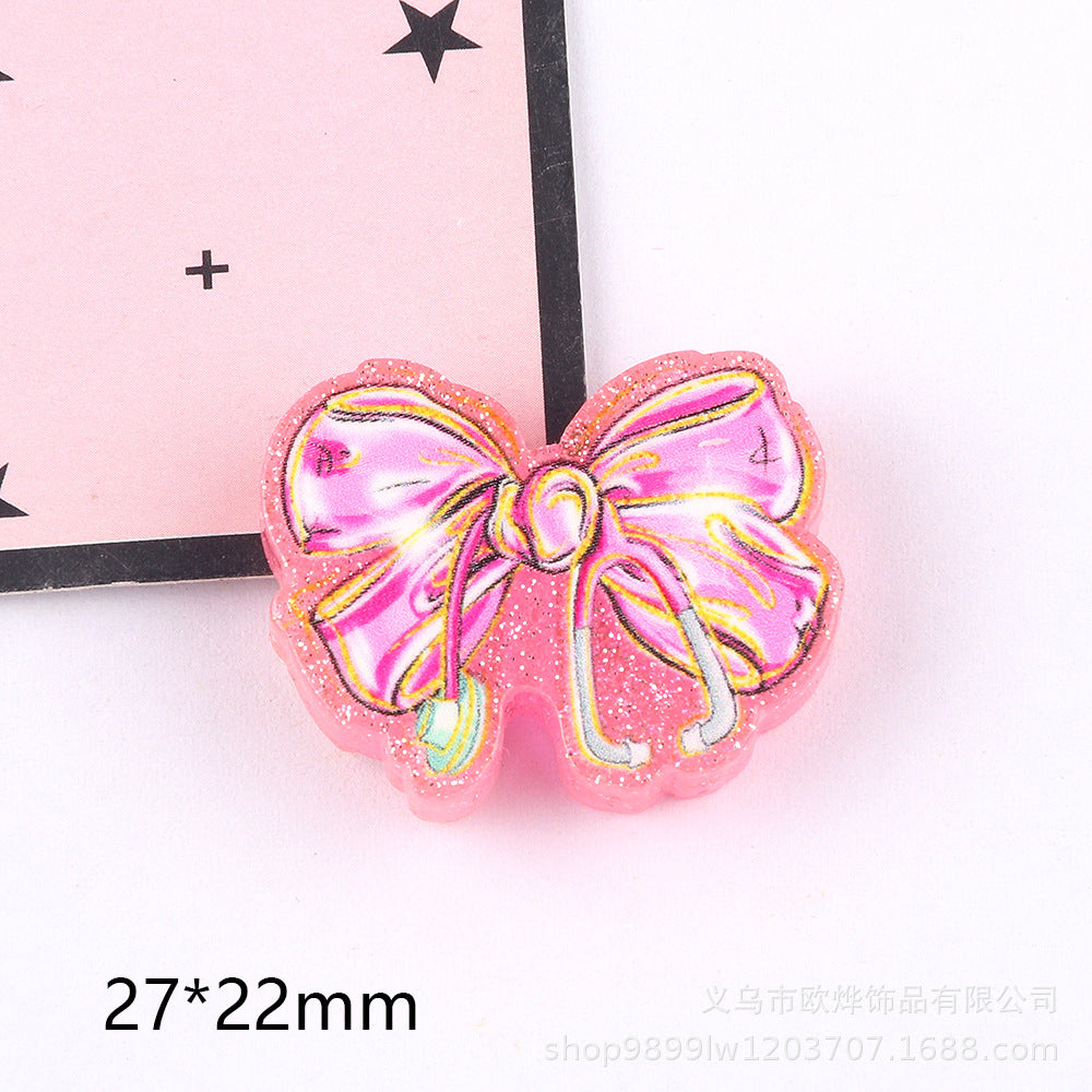Wholesale 10pcs Straight Hole Medical Bow DIY Acrylic Handmade Beads