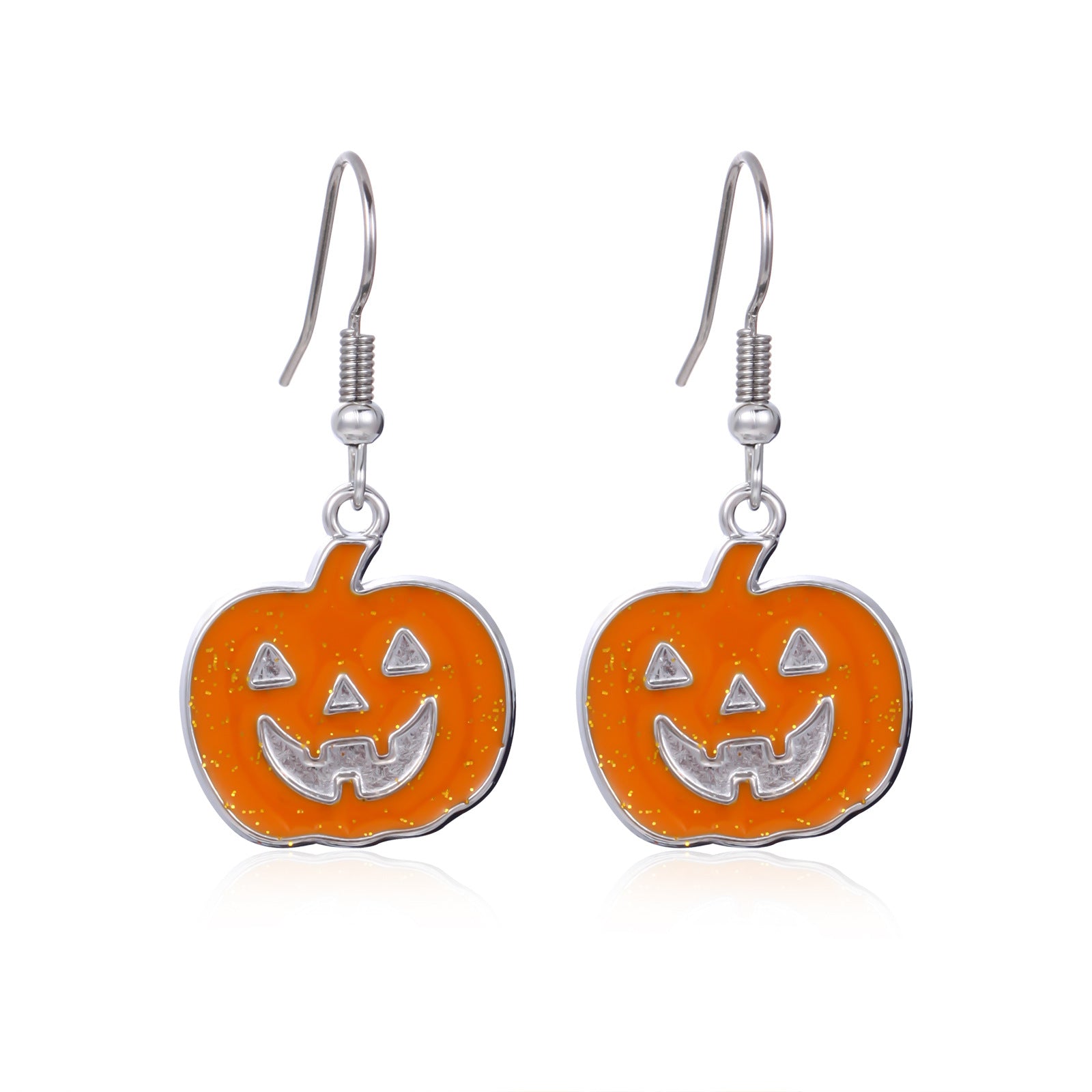 Wholesale  Skull Pumpkin Earrings Silver Tone Zinc Alloy Rhinestone Jewelry Party Wear For Women