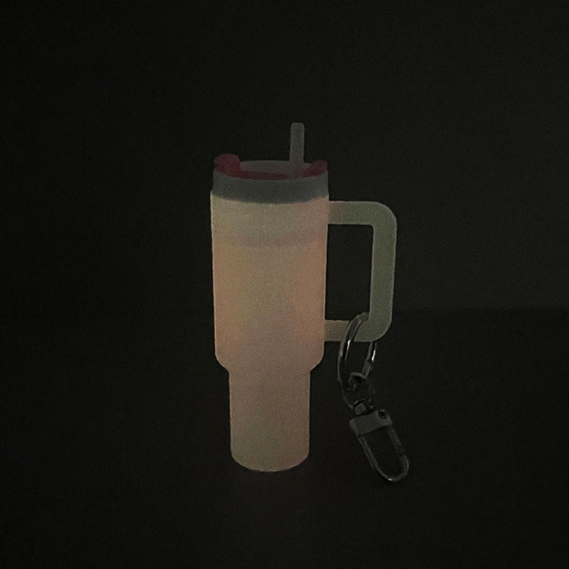 Wholesale Luminous Glow in The Dark Mini Cup Keychain Pendant Can Hold Lipstick Backpack Hanging Can Put Mini Wraps On