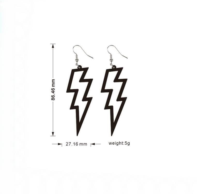 Wholesale Geometric Acrylic Cut Out Lightning Earrings