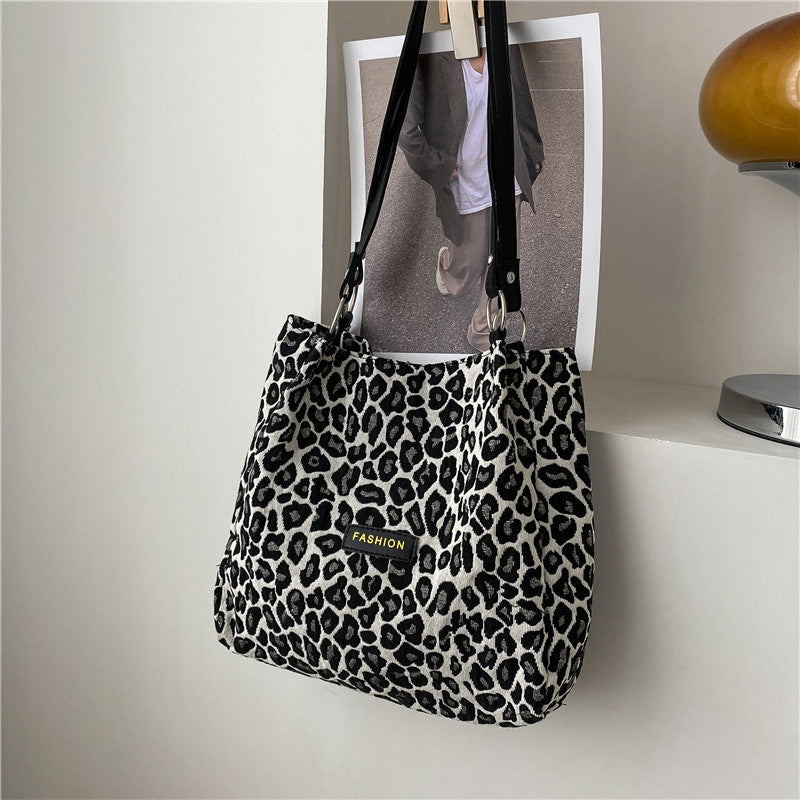 Wholesale Large Capacity Leopard Print Canvas Tote Bag