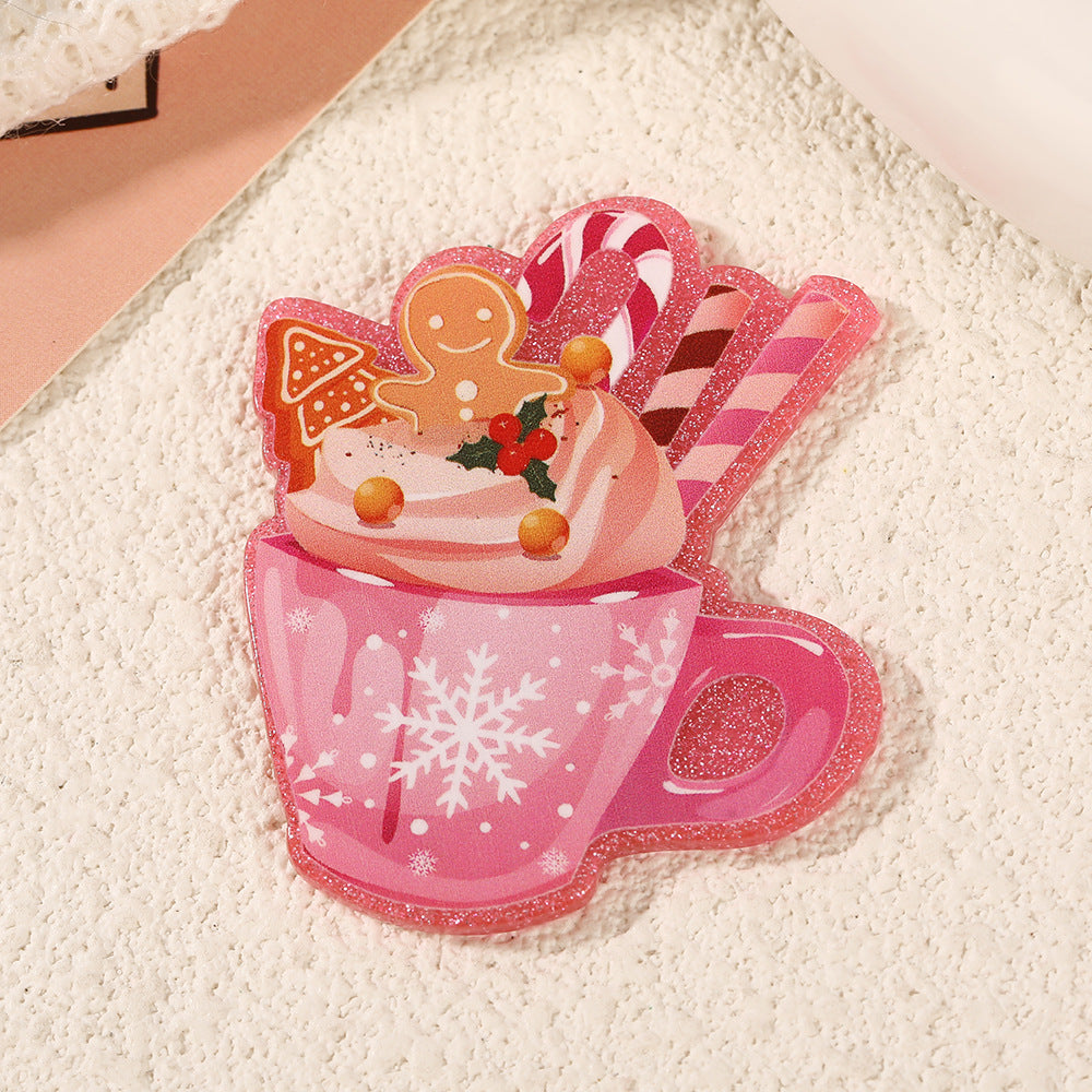Wholesale 10pcs Cute cartoon Christmas acrylic Flatback