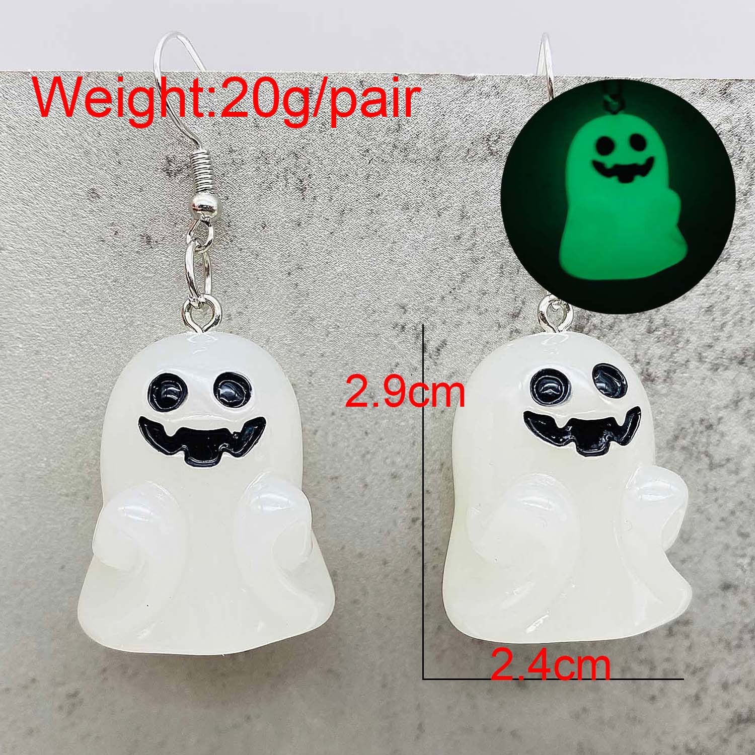 Wholesale  3D Glow-in-the-Dark Ghost Pumpkin Candy Corn Pendant Earrings