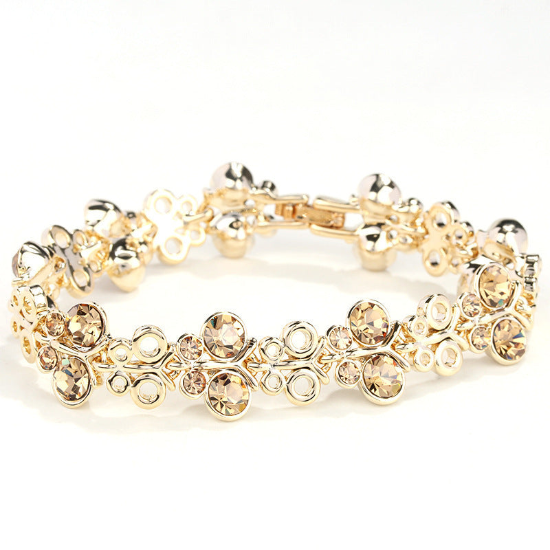 Wholesale Butterfly Love Flower Crystal Alloy Bracelet