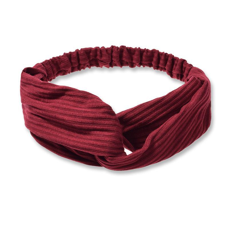 Wholesale Suede Cross Knit Face Wash Headband