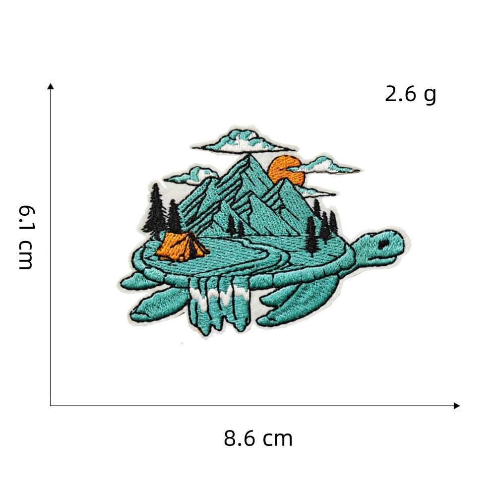 Wholesale Embroidered Patches Outdoor Camping Travel Landscape Adhesive Backing Decorative Gift