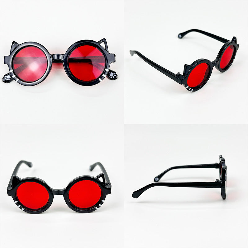 Wholesale 6. 5cm wide cat sunglasses  Doll Accessories