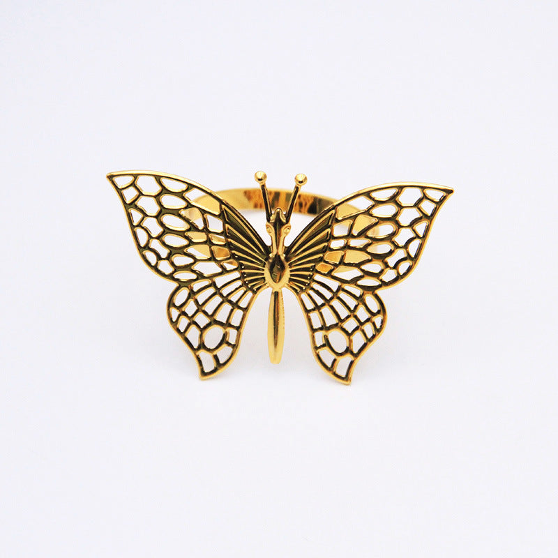 Wholesale 10pcs/pack Halloween metal butterfly napkin ring