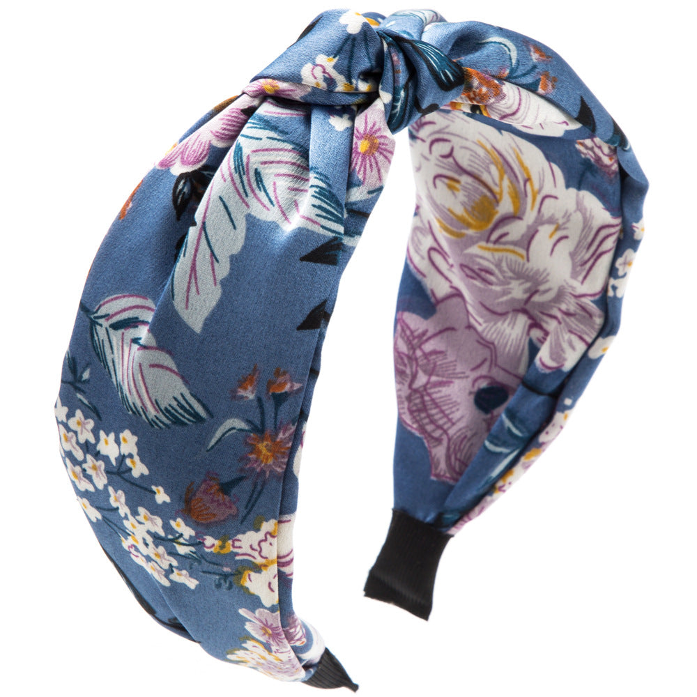 Wholesale Bohemian style headband wide edge flower fabric headband