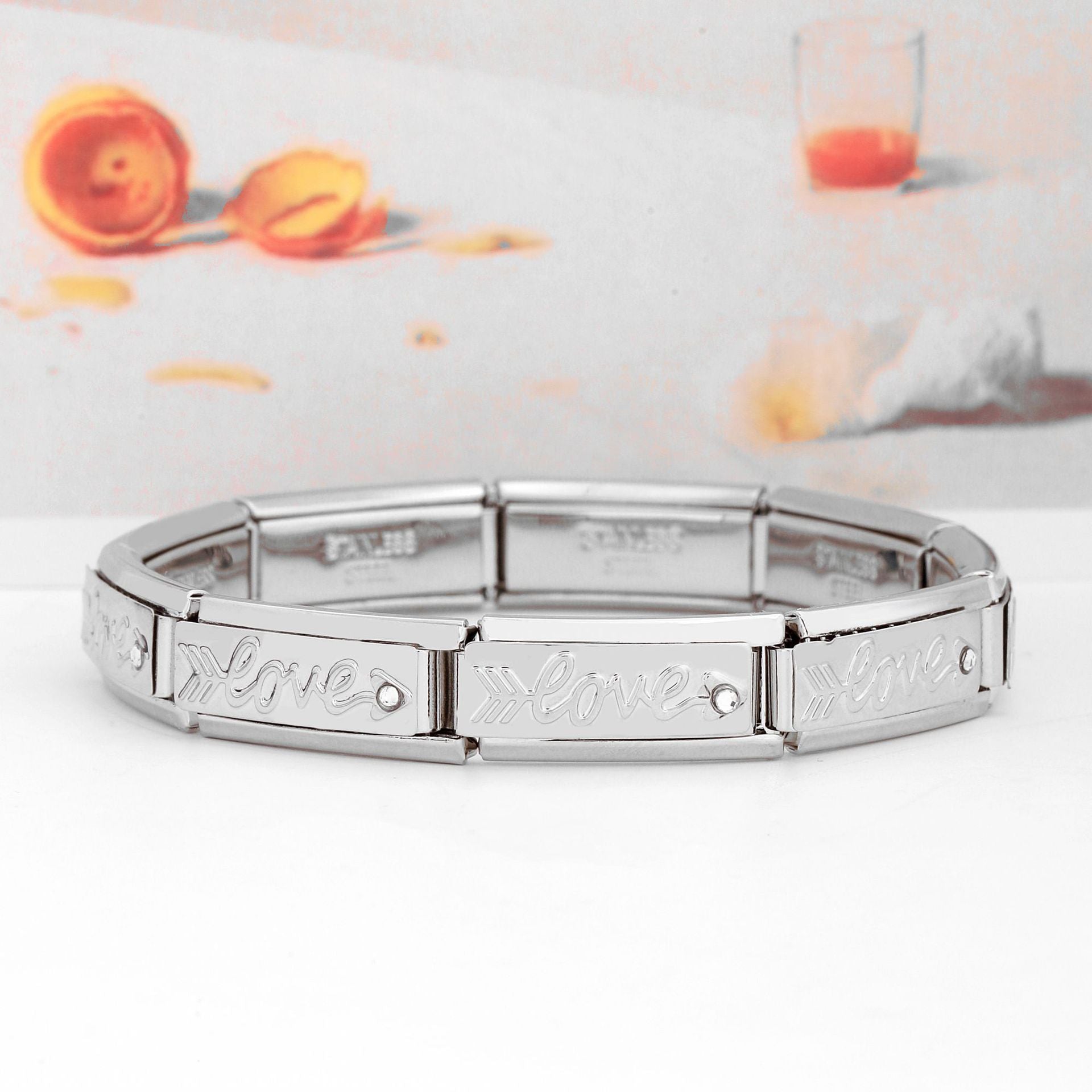 Wholesale Welding 9mm Module Pattern Letter Bracelet DIY Accessories