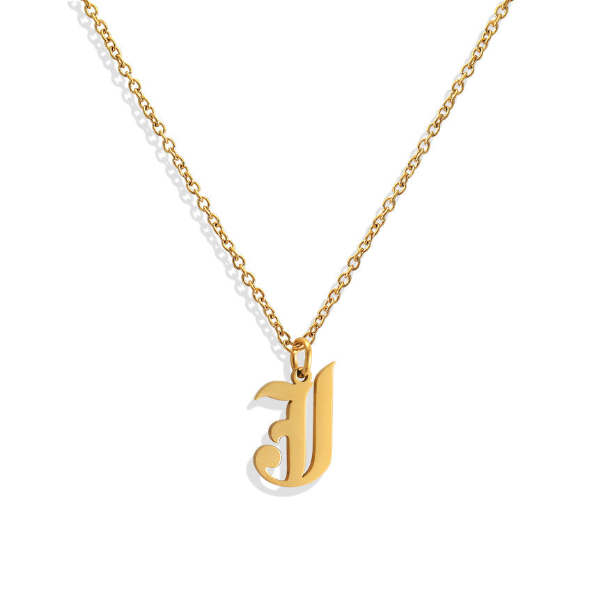 Wholesale Capital Letter Pendant Clavicle Chain Necklace