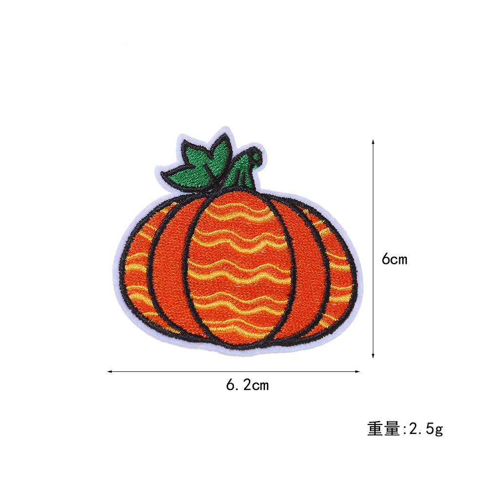 Wholesale Trendy  Pumpkin Embroidered Iron On Patches For Clothing Hats Bags Towels Fun DIY Craft Accessory