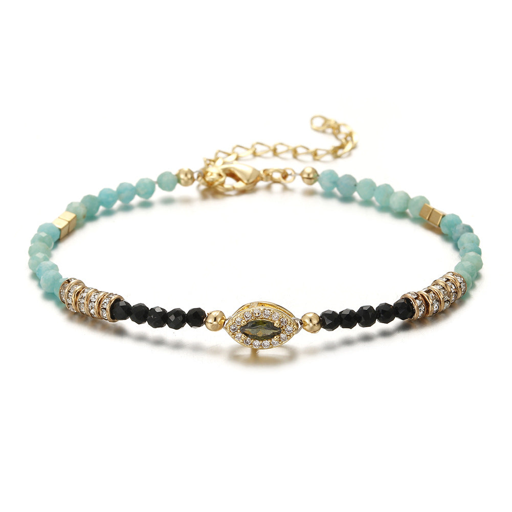 Wholesale Gemstone Overlay Colorful Natural Stone Bracelet