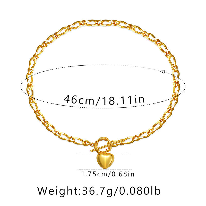 Wholesale Real Gold Electroplated Thick Chain Heavy Metal Style Necklace