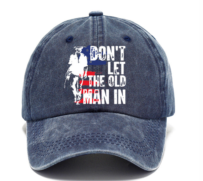 Wholesale Washed Cotton Printed Distressed Vintage Soft Top Baseball Cap