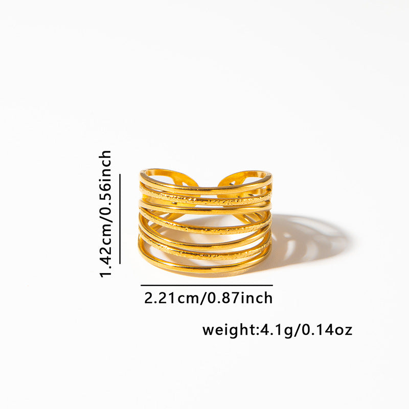 Wholesale Titanium Steel Gold Men' s and Women' s Luxury Adjustable Ring