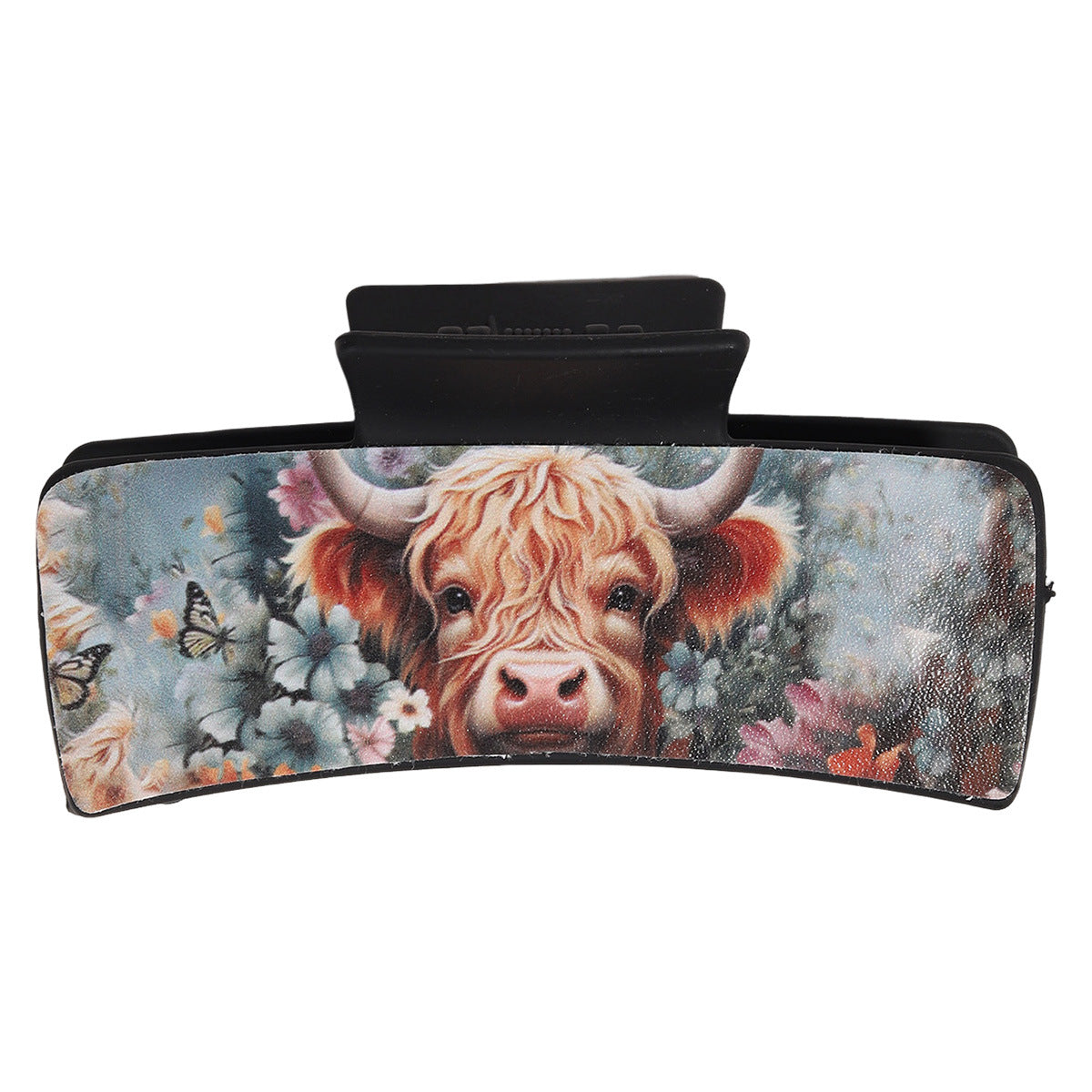 Wholesale Chic PU Leather Yak Chrysanthemum Square Large Shark Hair Claw Clip Fashion Accessory For Boutique Resale