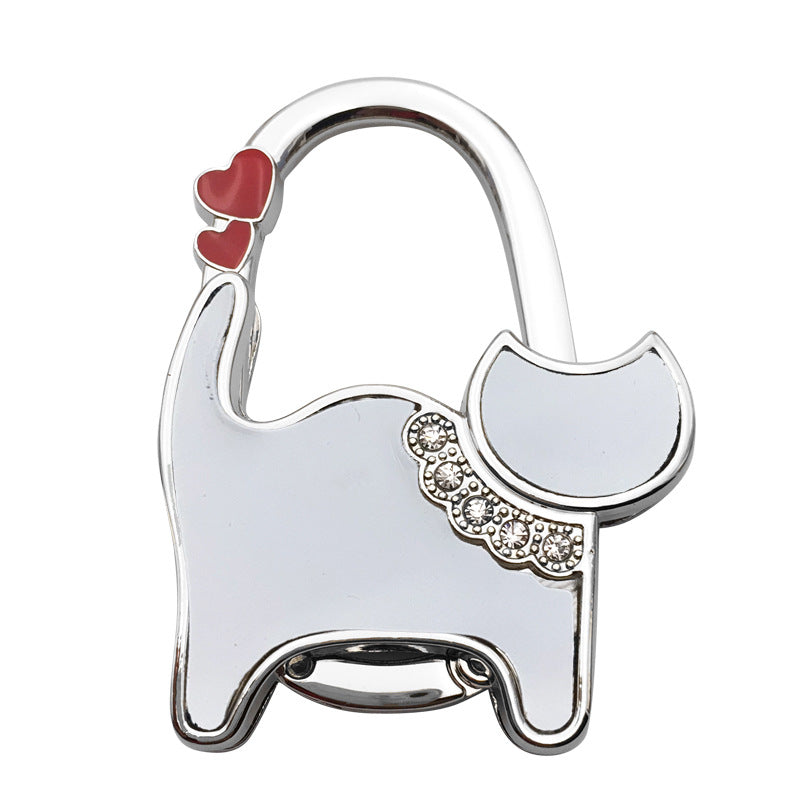 Wholesale Two-hearted Cat Bag Hanger Folding Table Lady Bag Hook