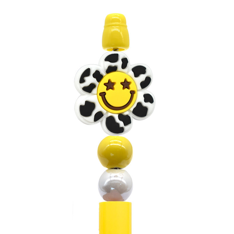 Wholesale Random 100pcs/pack Flower expression pattern bead   Focal Beads