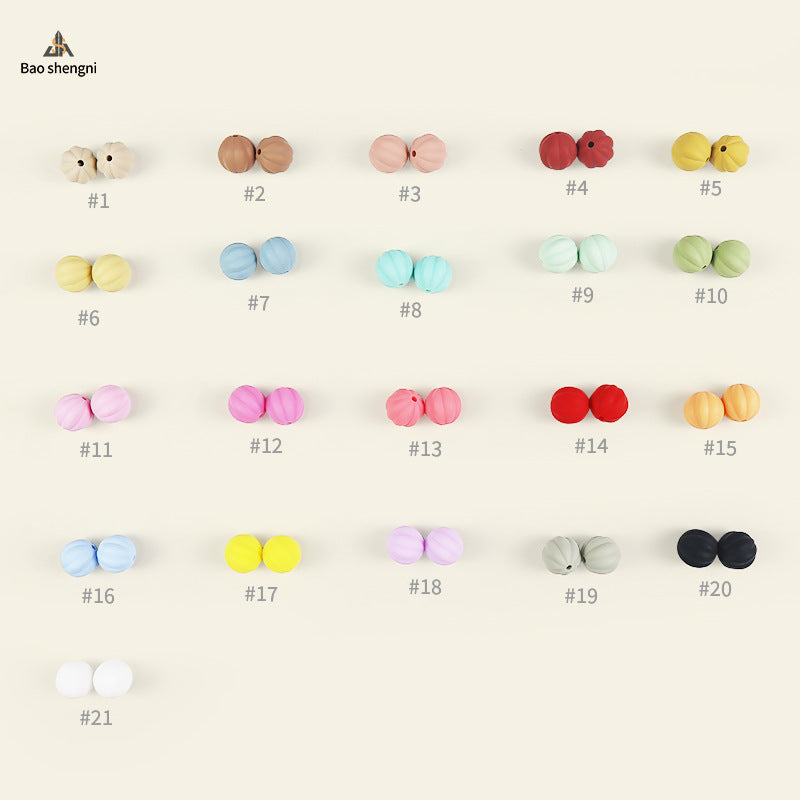 Wholesale 100pcs/pack Candy-colored silicone pumpkin beads
