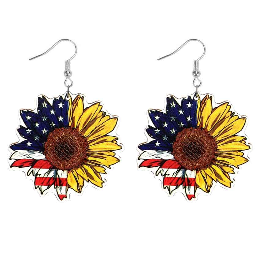 Botas de girasol de mariposa de mariposa al por mayor Labios de madera de un solo lado aretes de madera