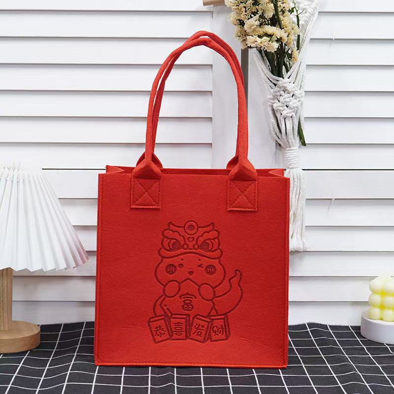 Wholesale Large Capacity Commuter Storage Bag Shopping Bag New Year Gift Felt Bag