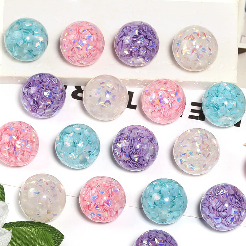 Wholesale 25pcs 20mm Colored Diamond Sequins Resin DIY Loose Beads