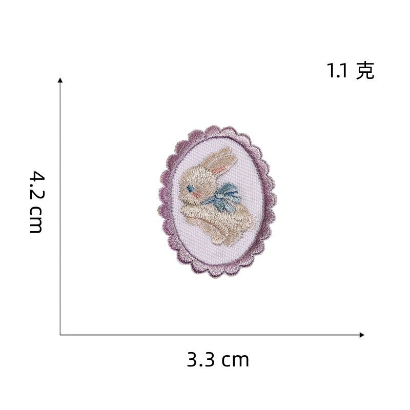 Wholesale DIY Embroidery Cloth Cute Rabbit Self-adhesive Cloth Hat Clothes Patch FS