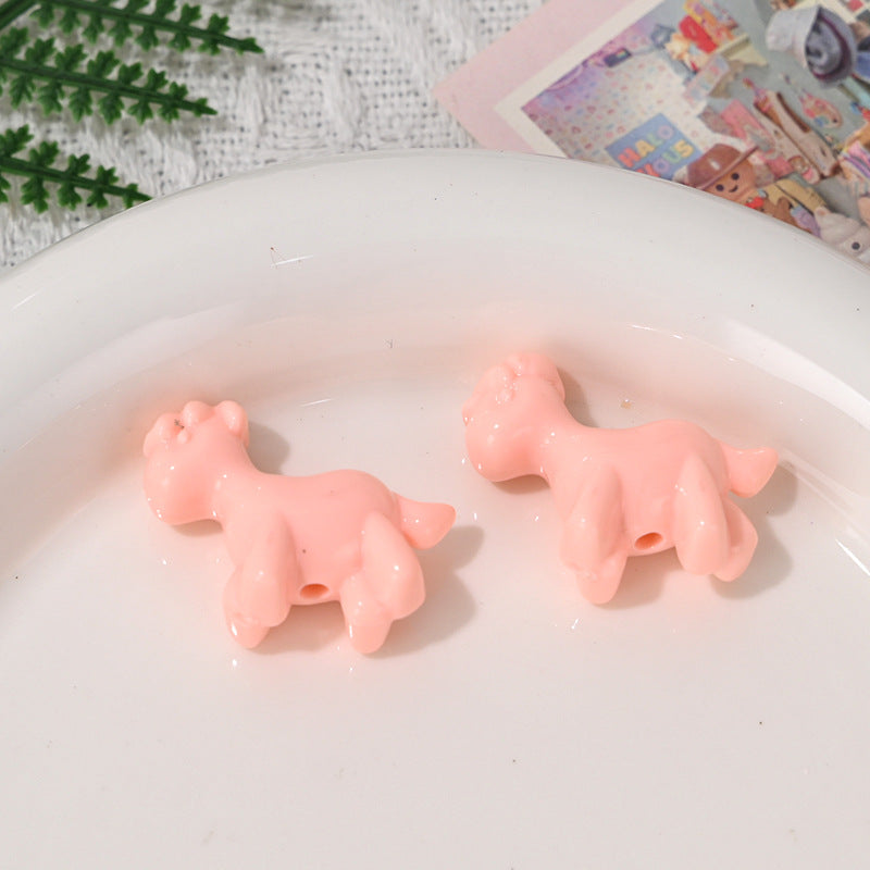 Wholesale 10pcs/pack  Macaron colored foal animal beads Acrylic Beads