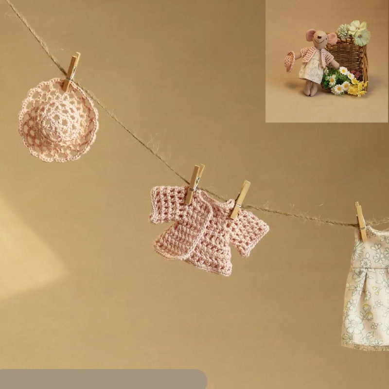 Wholesale 12 points doll Maileg mouse clothes bjd doll accessories toy doll sweater coat + hat set