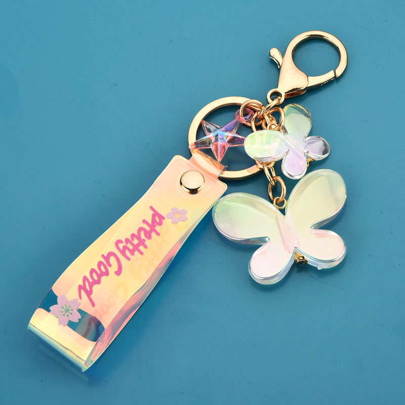 Llavero de mariposa acrílica al por mayor