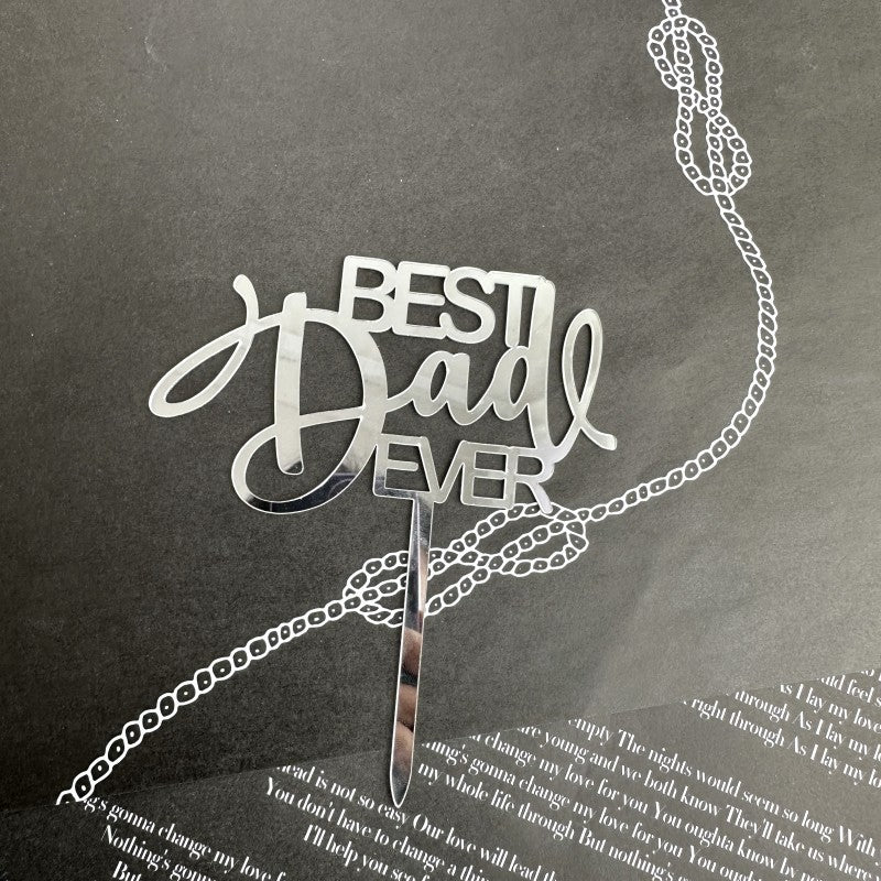 Wholesale 10PCS/PACK Father's Day Happy Acrylic Cake Card Decoration